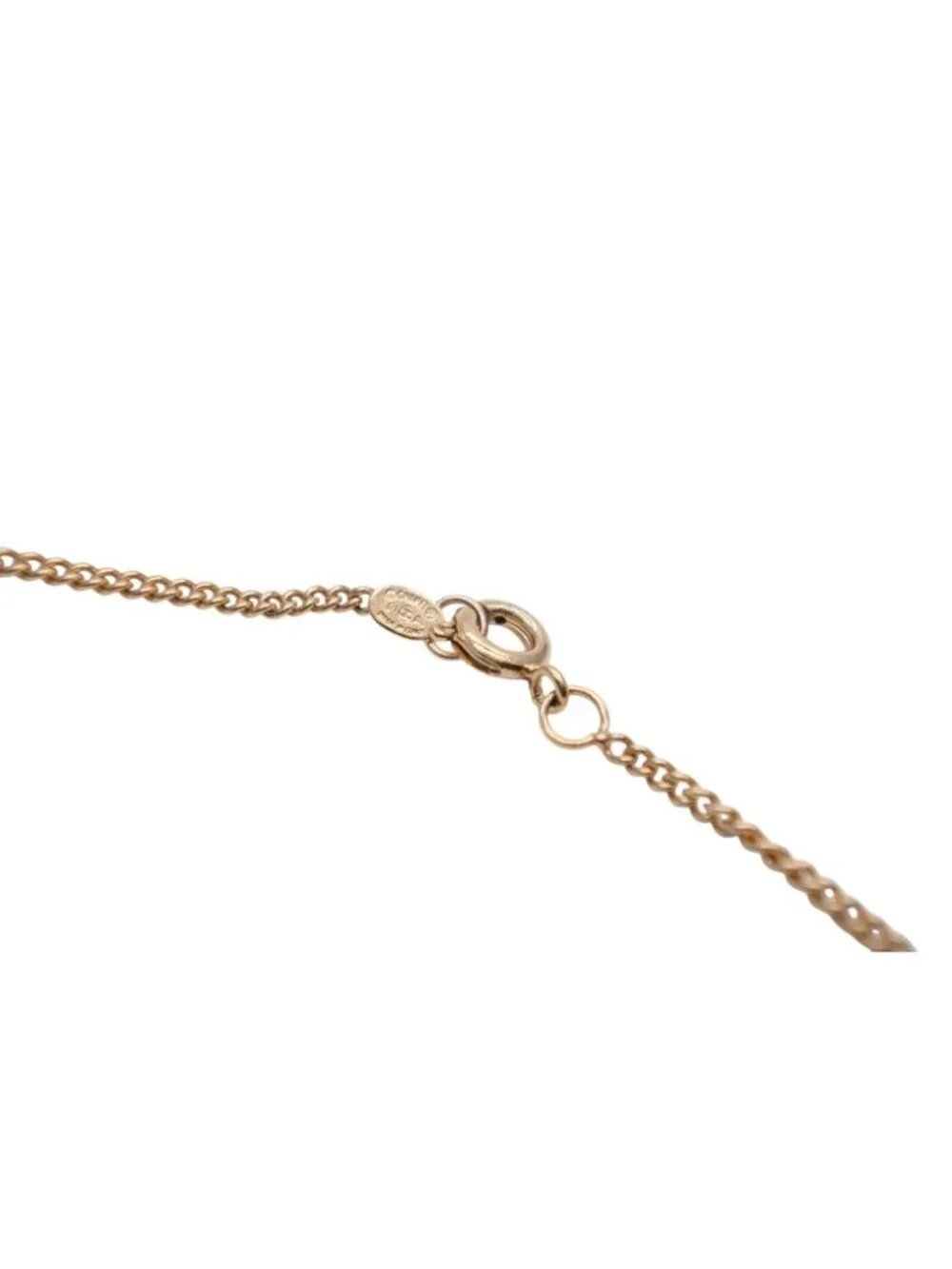 Chanel CC Logo Necklace 01 43.5 Metal Rhinestone Gold Black